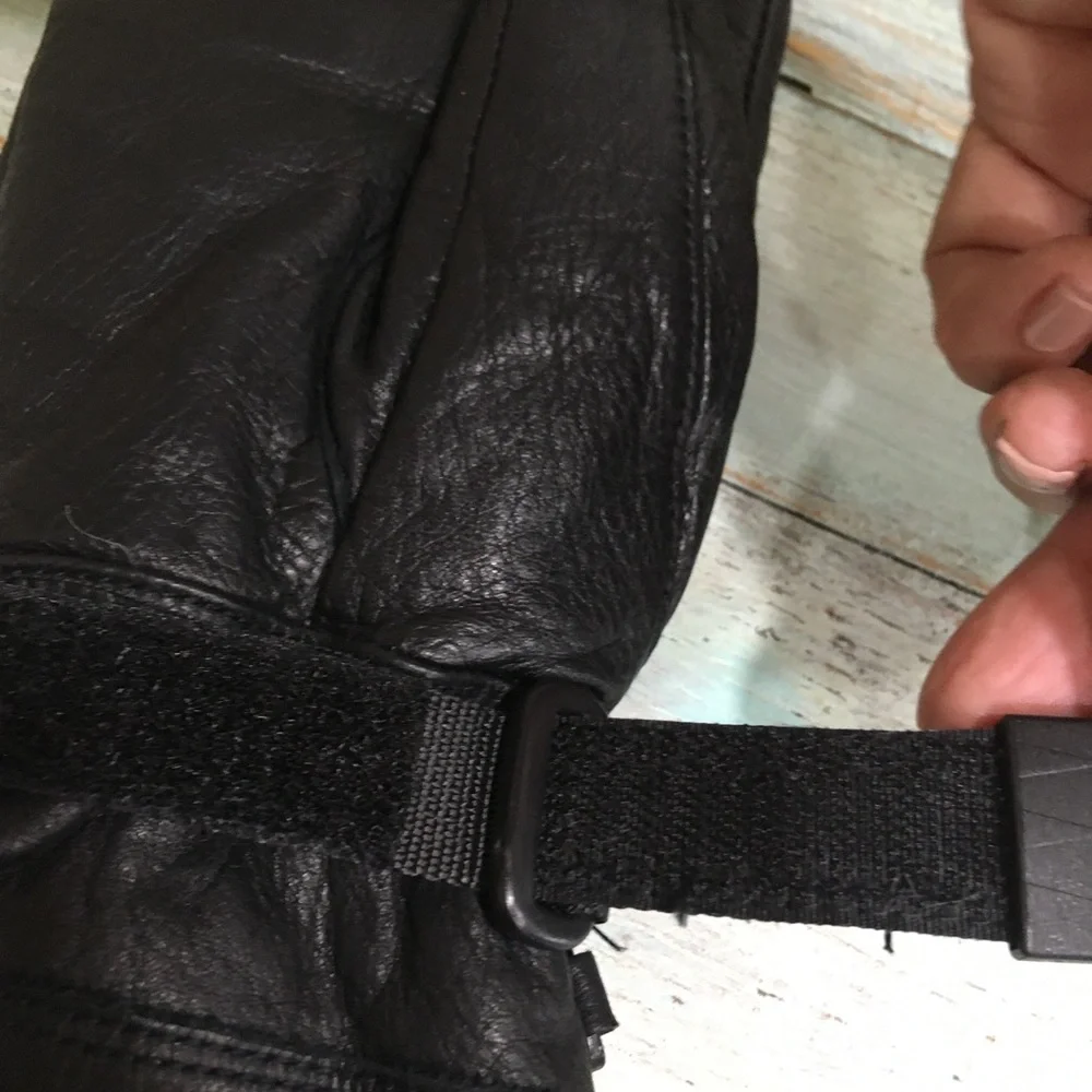 Hestra Black Cowhide Leather SZ 6 Ski Snowboarding Gloves